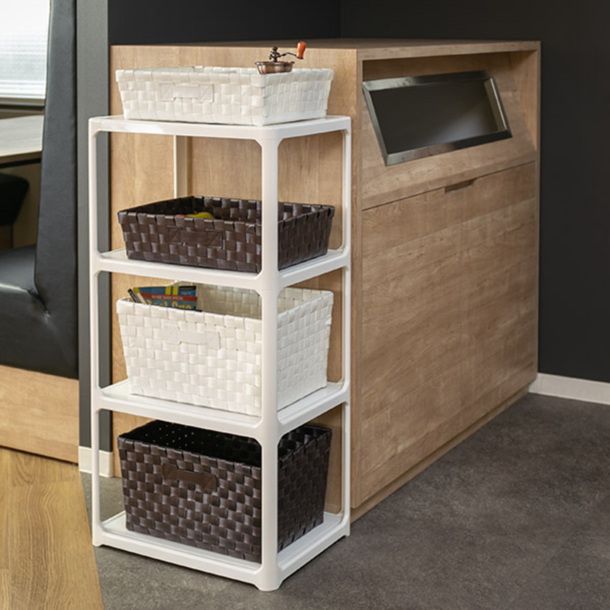 ちどり産業 バスケット PEバスケット 幅36×奥行26×高さ20cm 収納かご