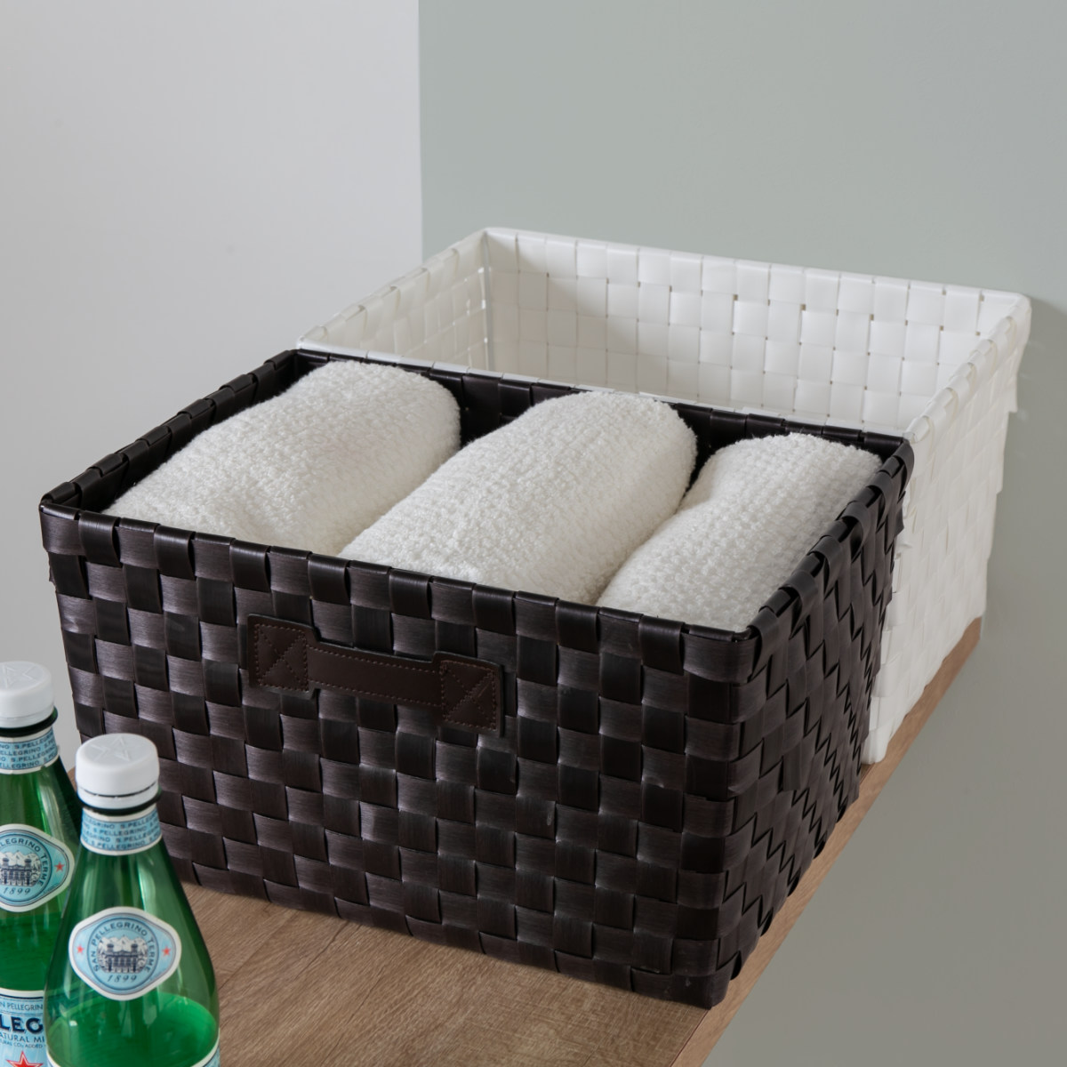 ちどり産業 バスケット PEバスケット 幅36×奥行26×高さ20cm 収納かご
