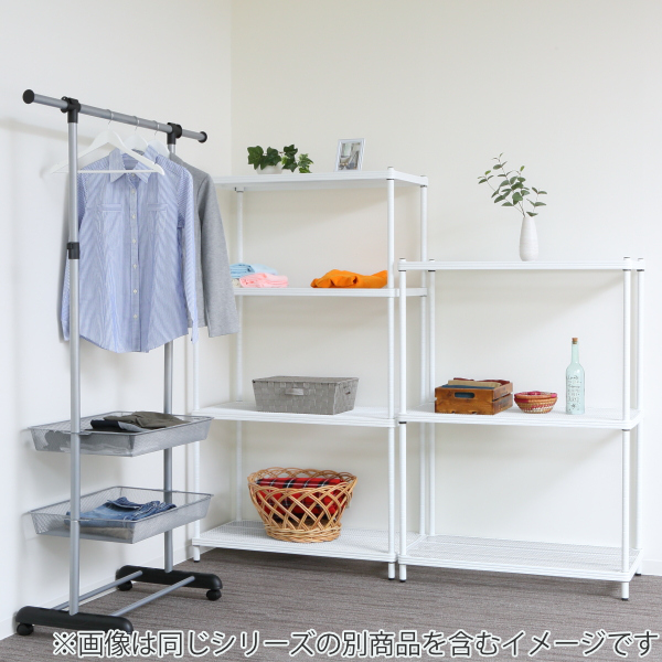 在庫限り・入荷無し）スチールラック 4段 メタルメッシュラック 幅