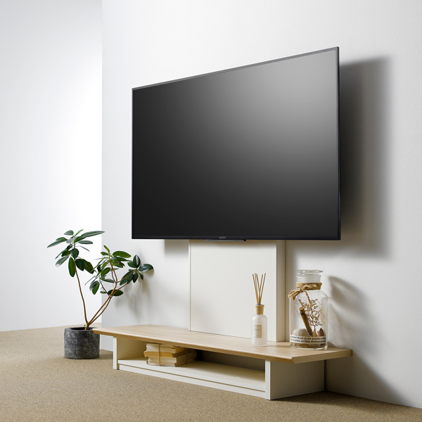 朝日木材加工 テレビ台 壁寄せ フロアスタンド 65V型対応 TVラック 幅