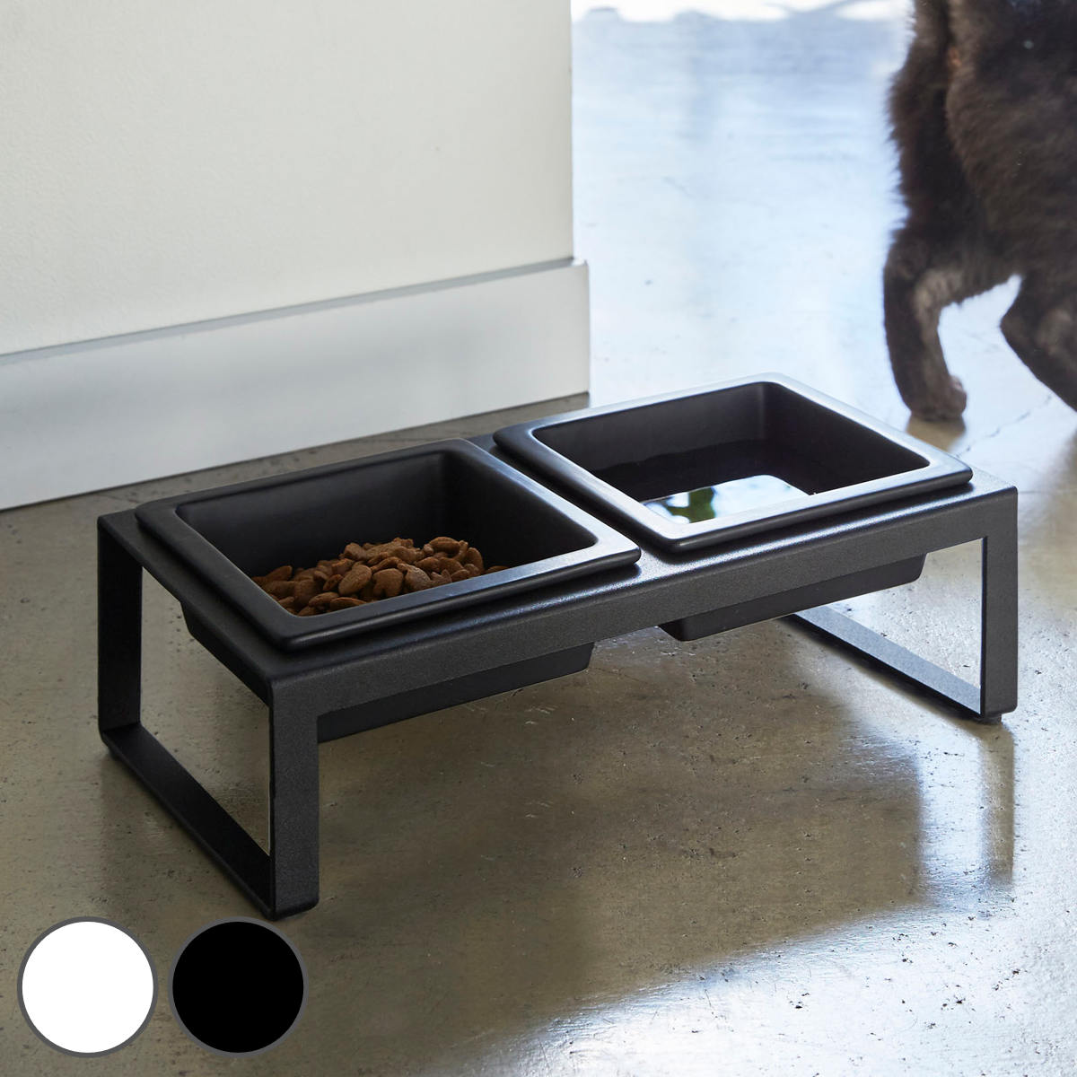山崎実業 nooks ペットフードボウルスタンドセット ヌークス トール （ 4903208047449 ヌークシリーズ 犬 猫 食器 2皿 スタンド付き ペット エサ入れ 水入れ ）