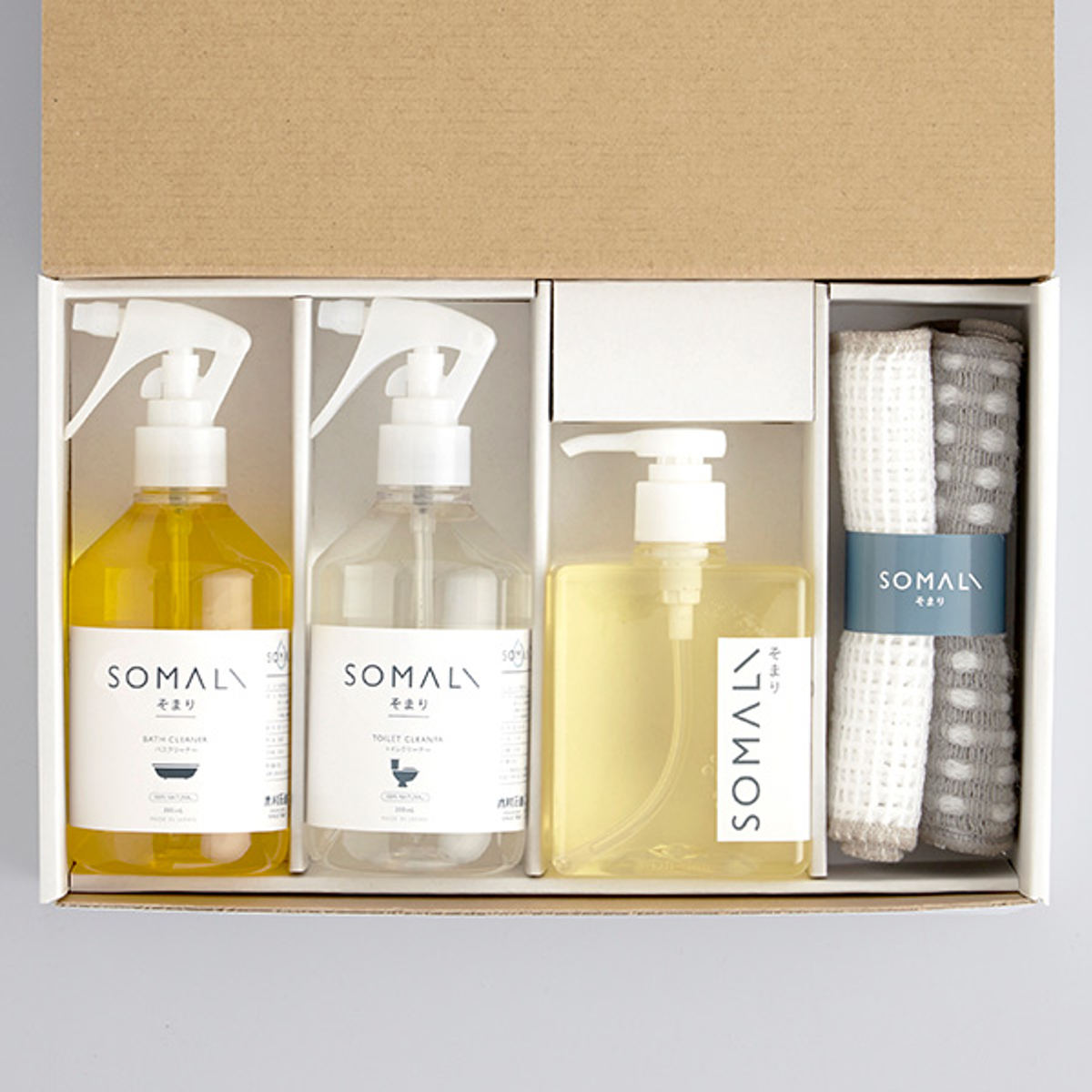 SOMALI キッチン洗剤 ギフトセット 水回り3点セット ギフトB （ そまり 石鹸 石けん 食器洗い洗剤 トイレ洗剤 お風呂洗剤 ）