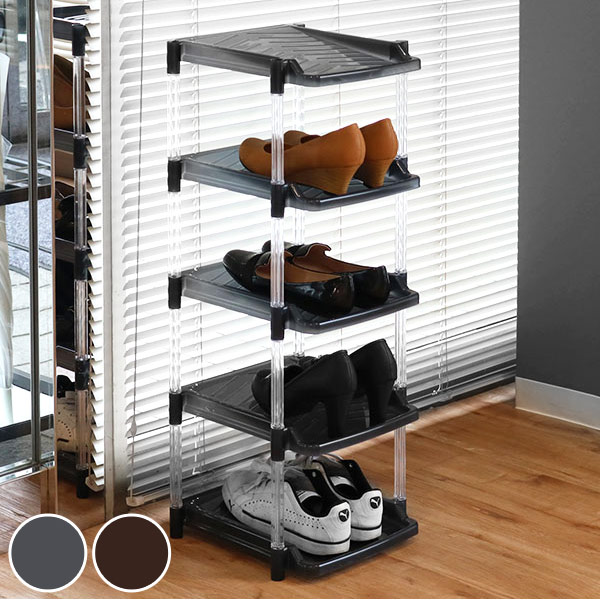平和工業 シューズラック 5段 幅29.7cm クリスタル （ 靴 収納 靴箱 省