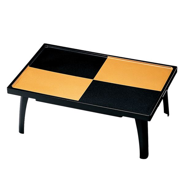 お膳 尺8 長手高砂膳 足付 市松タタキ 金黒 業務用 （ 御膳 机