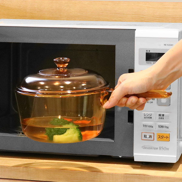 パール金属 片手鍋 1.5L ガラス製 VISIONS ソースパン （ ガス火専用