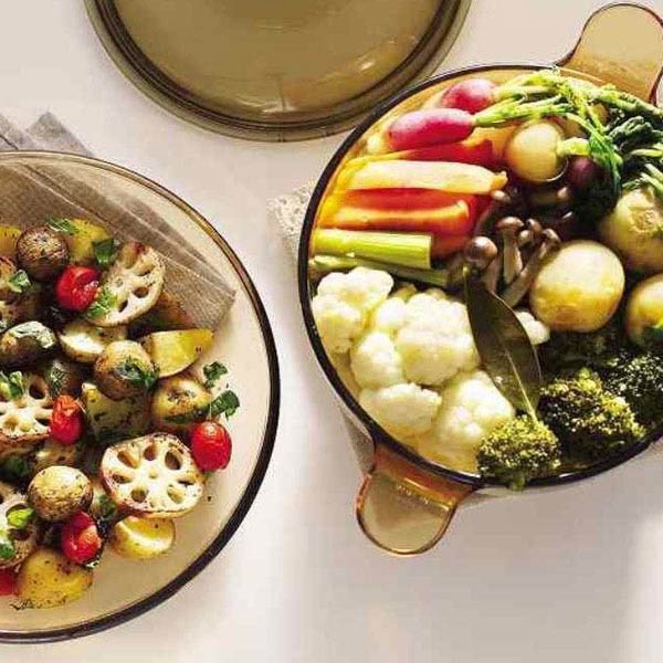 パール金属 両手鍋 1.5L ガラス製 VISIONS クックポット （ ガス火専用