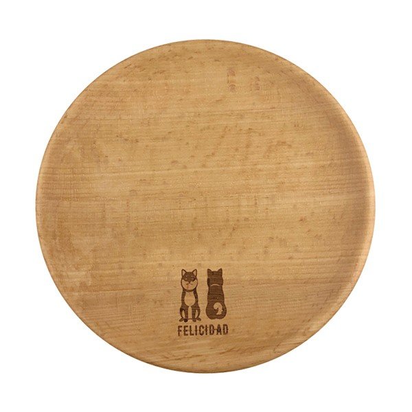 プレート 木製 21cm 柴犬 食器 （ 木のお皿 ウッドプレート 木製 