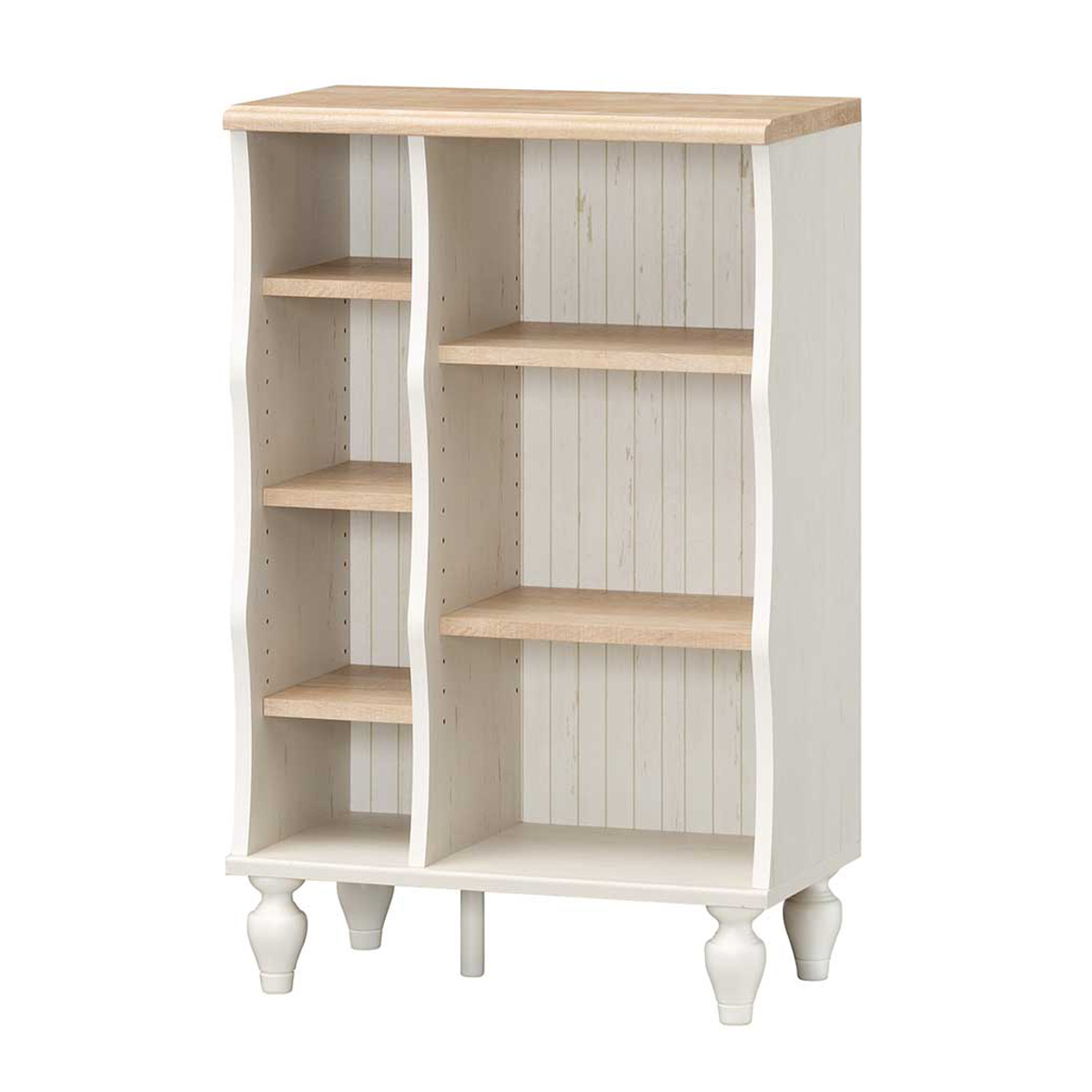 白井産業 フリーラック 幅56.6cm 3段 ろくろ脚 （ 本棚 収納棚 収納