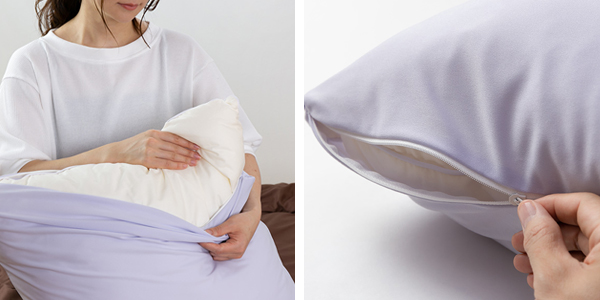 枕 二層構造 大きなふわふわ まくら 専用カバー付 60×63cm 日本製 （ 大きい 肩こり 首こり ） | ブランド登録なし | 06