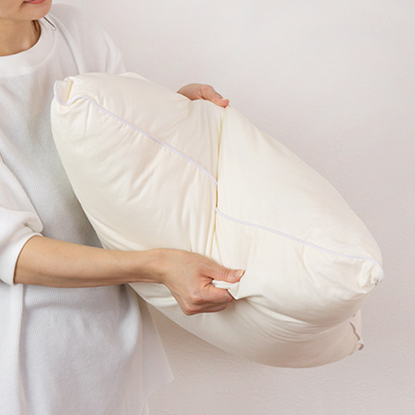 枕 二層構造 大きなふわふわ まくら 専用カバー付 60×63cm 日本製 （ 大きい 肩こり 首こり ） | ブランド登録なし | 07