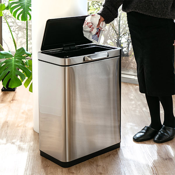 限定3台！特別価格【EKO】タッチレスごみ箱 45L ステンレス製 45L】 EKO キッチン ゴミ箱 ステンレス 45リットル センサー 横開き