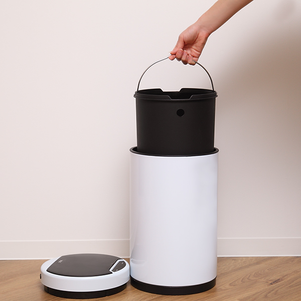 ゴミ箱 9L JAVA MIDY ふた付き ステンレス 自動開閉 充電式 （ 9リットル 9l キッチン ダストボックス センサー式 USB充電 丸型 シンプル 小さい リビング ）_19