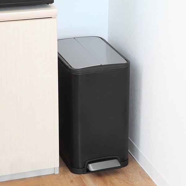 ゴミ箱 20L JAVA YUEYA ステンレス ペダル ウイングオープン （ ごみ箱 20リットル ジャバ ユエヤシリーズ 幅25.5 スリム ふた付き ペダル式 踏みふた 角型 ）の画像