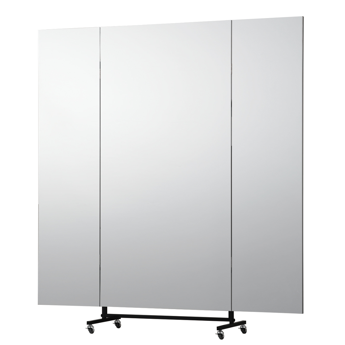 割れない鏡 リフェクスミラー キャスター付きスポーツミラー 三面鏡