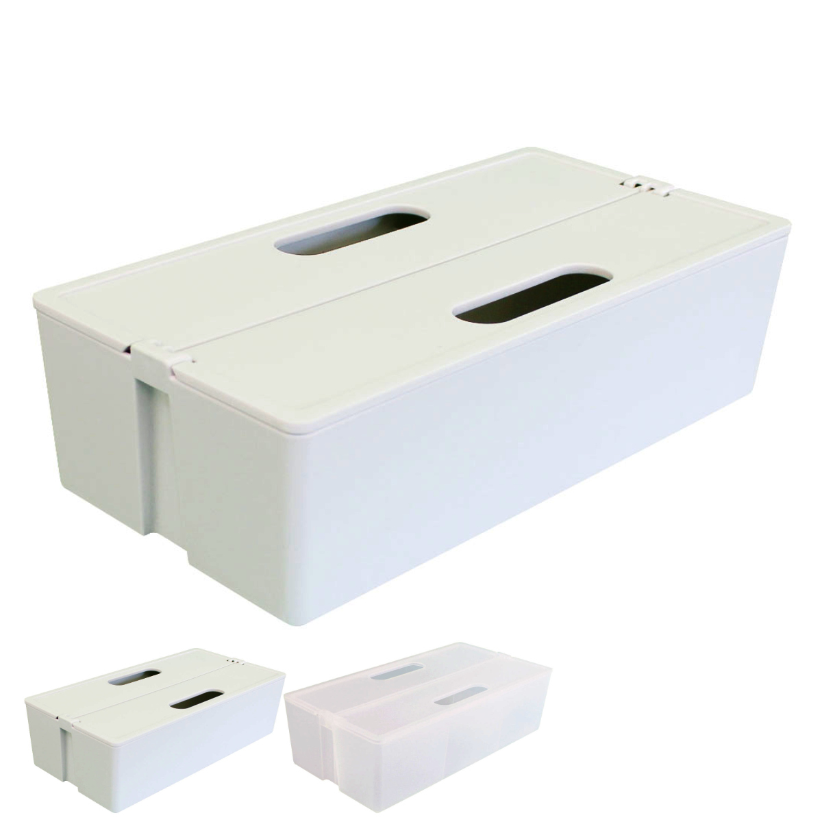 収納ボックス かるコン L フタ付き プラスチック 小物収納 （ 白