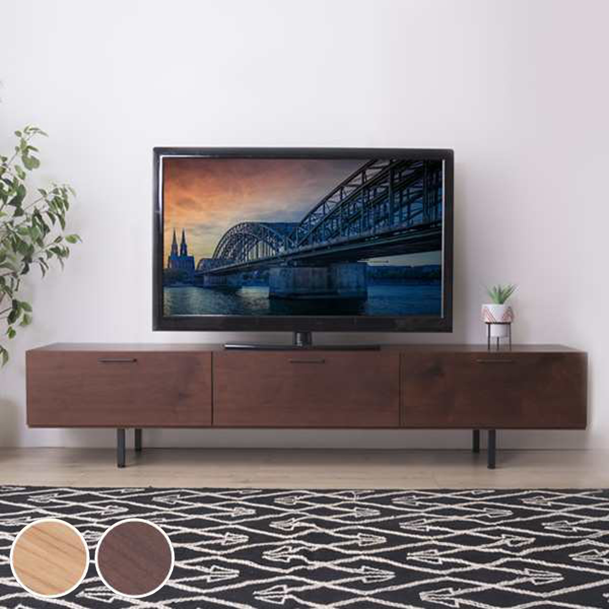 テレビ台 ローボード 幅200cm 日本製 シンプルデザイン （ テレビボード TV台 AVラック テレビラック 国産 ）