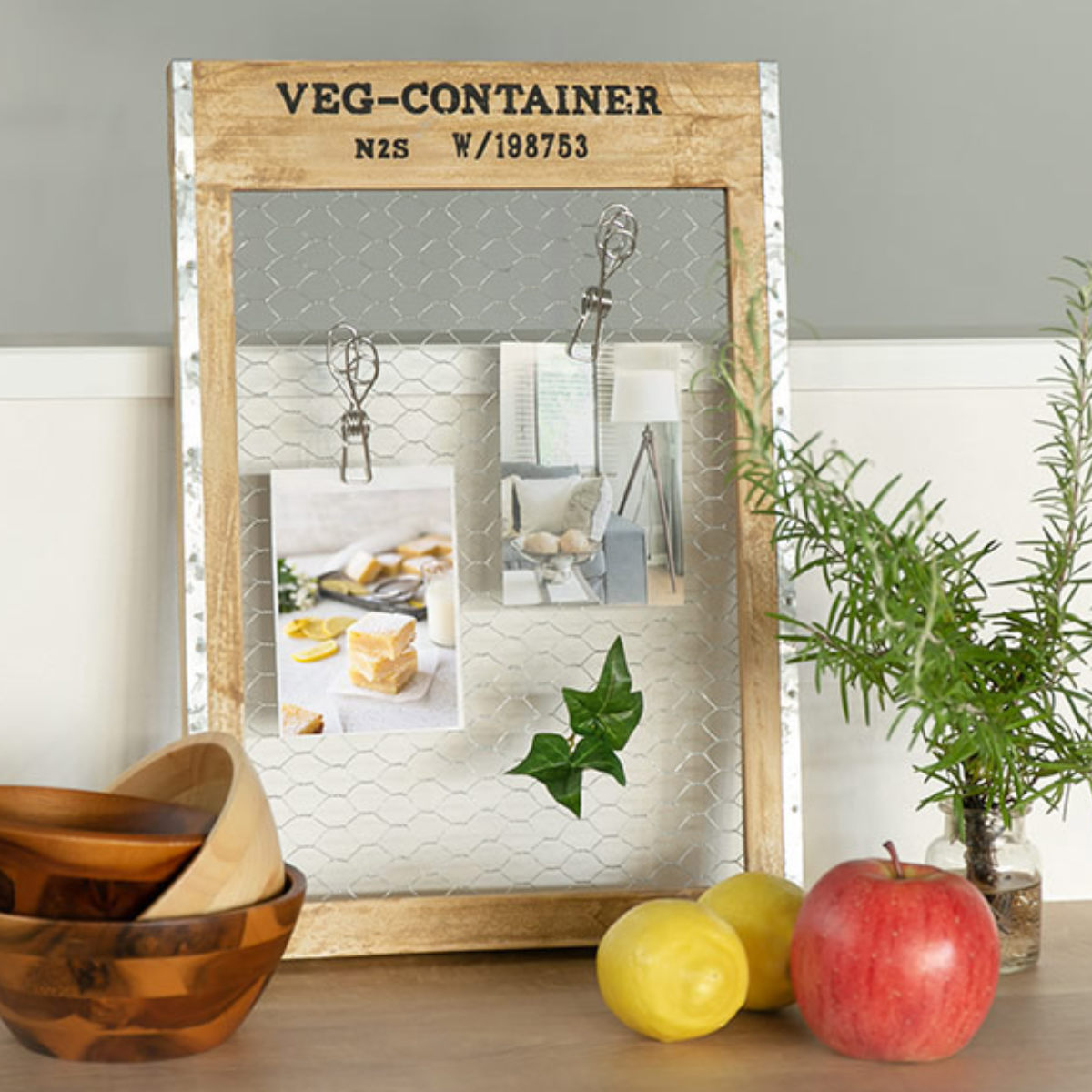 ディスプレイボード 壁 ベジウッド ウォールネット S ワイヤーネット アイアン 木製 （ 壁掛け ディスプレイ ボード インテリア ディスプレイネット 写真 ）