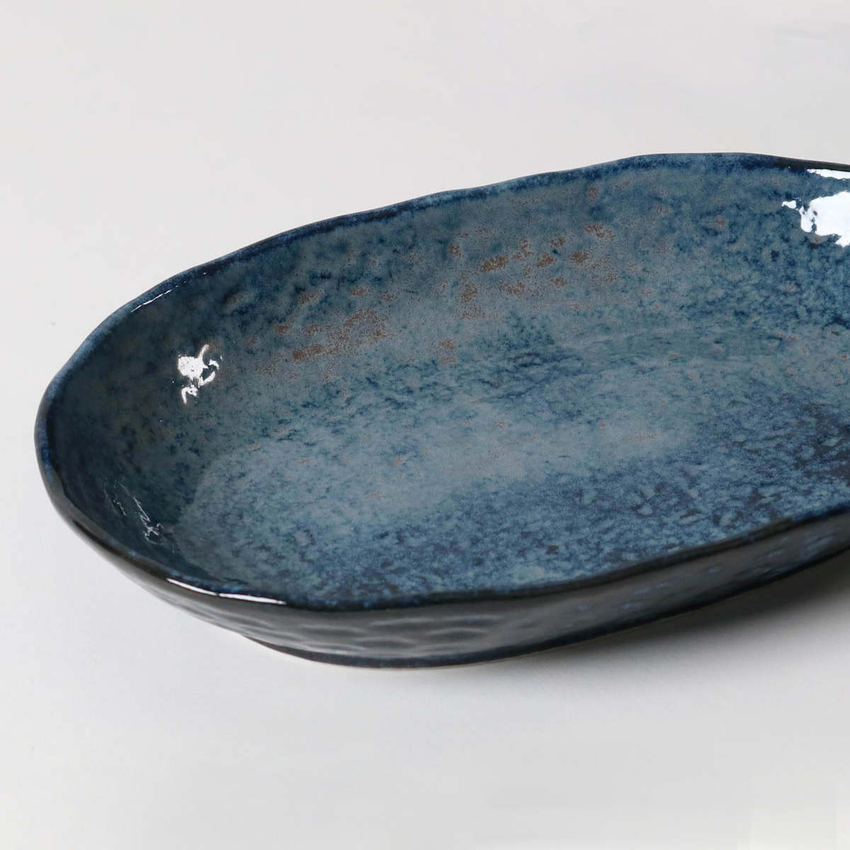 カレー皿 23cm 楕円 藍 皿 食器 陶器 美濃焼 日本製 同色5枚セット