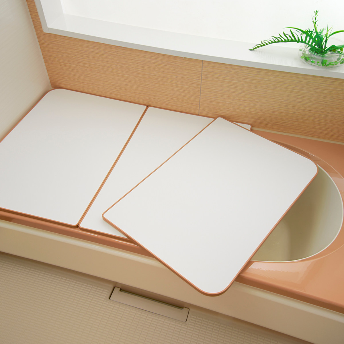 風呂ふた オーダー オーダーメイド ECOウォームneo ふろふた 55〜70×116〜120cm 3枚割 （ 風呂蓋 風呂フタ 冷めにくい 保温風呂ふた 組み合わせ 日本製 ）の画像