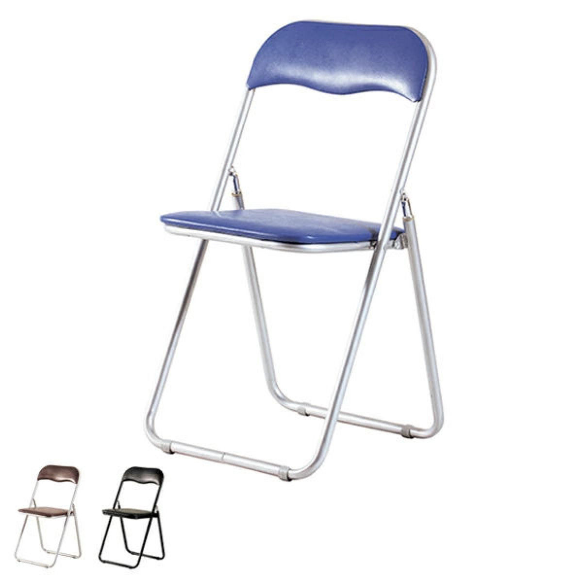 パイプ椅子 4脚セット 座面高46cm スチールフレーム 折りたたみ椅子 （ 椅子 イス パイプ ）