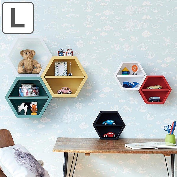 天馬 壁面収納 モアプラス L 幅39cm 壁面 壁 収納 ラック 六角形