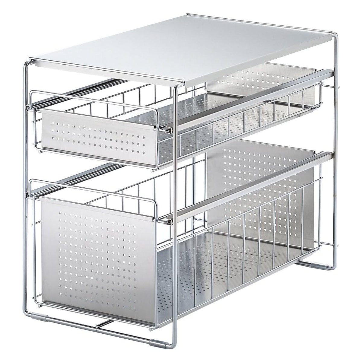 ヨシカワ シンク下収納 シンク下スライド収納 2段 幅25cm （ シンク下