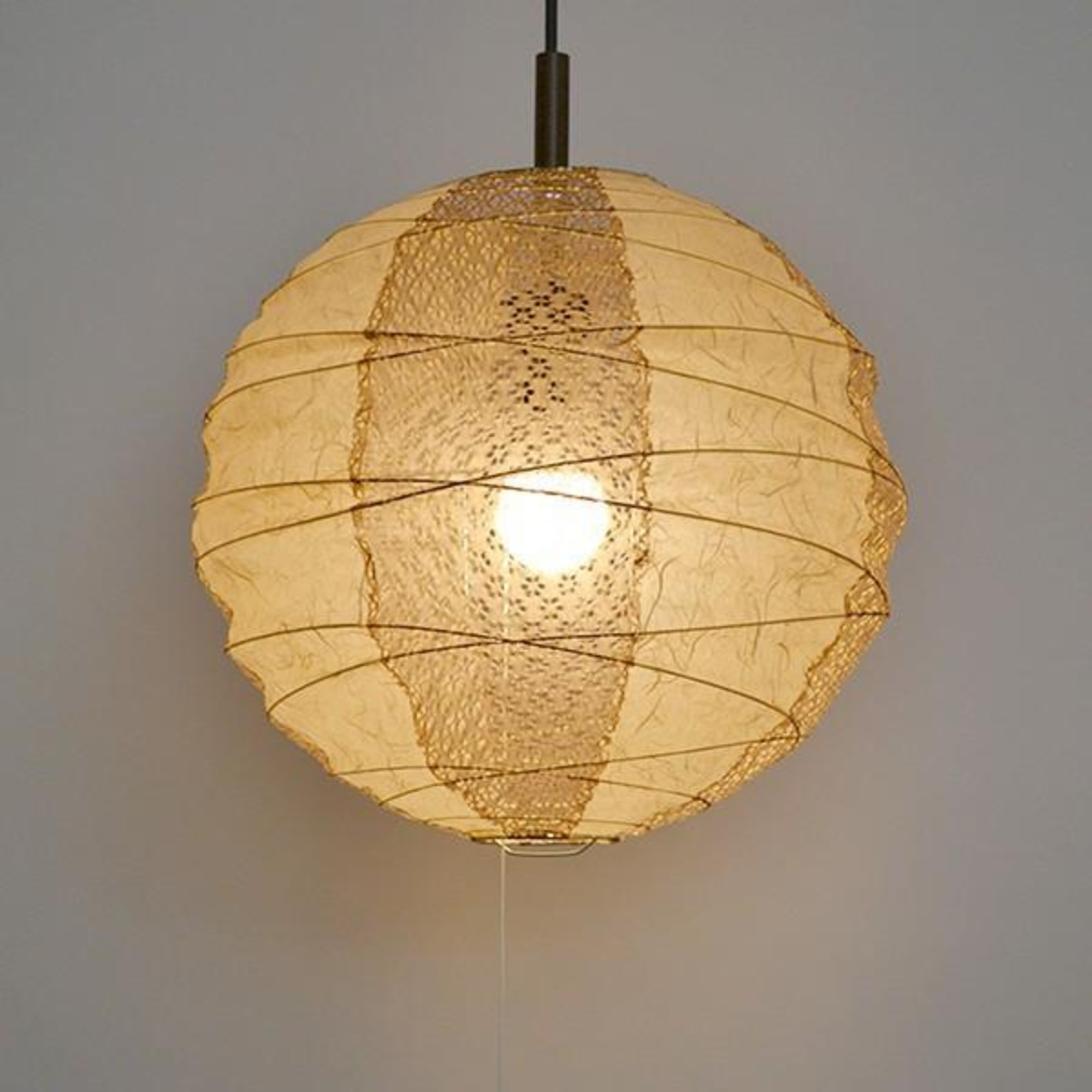 ペンダントライト 2灯 cross 雲龍ベージュ×小梅茶 直径48×高さ45.5cm 和紙照明 日本製 和風 天井照明 （ 照明 天井 和風照明 丸 吊り下げ ライト 照明器具 ）