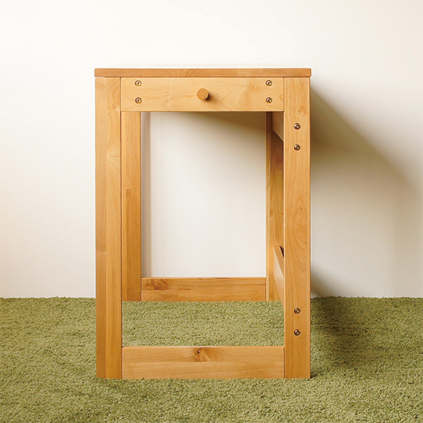 学習机 引出し付 ワークデスク 天然木 アルダー材 オイル仕上 幅100cm