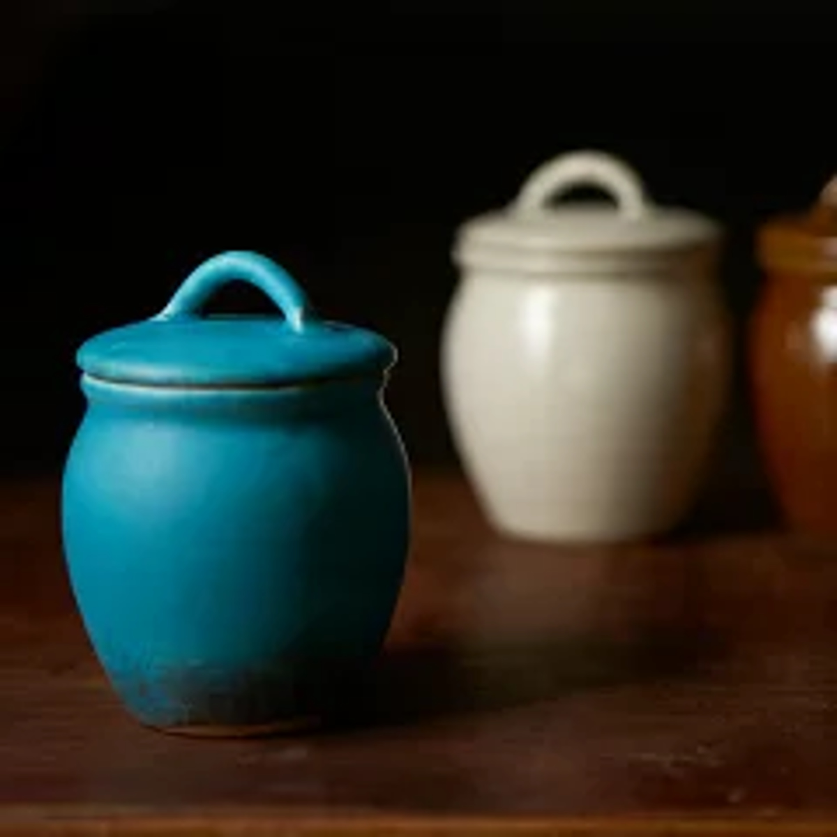 壺　瓶　日本骨董品　漬物瓶　味噌瓶　塩瓶　オブジェ　置物 保存瓶 240ml Mサイズ 常備菜入れ Jyobi 漬物容器 ターコイズブルー