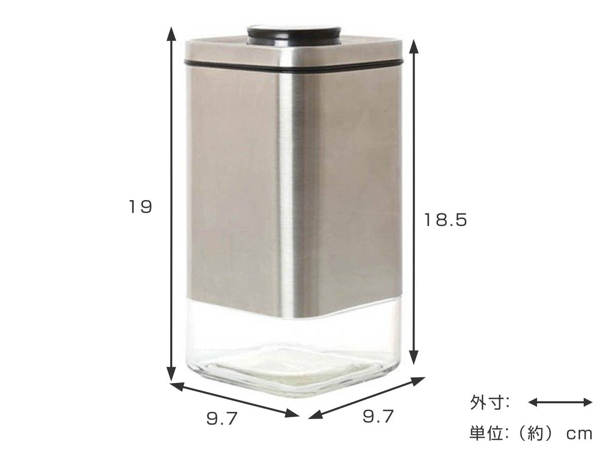ダルトン　DULTON　ガラスキャニスター　スタンド　キャニスターセット ダルトン 保存容器 950ml 角型 キューブジャー ウィズ リッド M ガラス