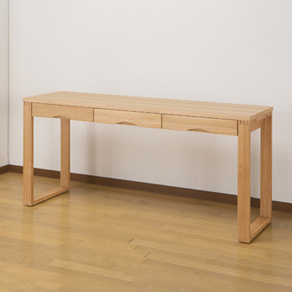 ワークデスク 学習机 幅150cm×奥行45cm タモデスク 引き出し付 （ 机