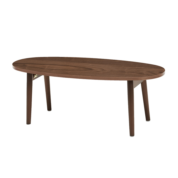 ローテーブル おしゃれ 小さめ 折りたたみ 木目調 幅95cm 楕円 （ オーバル 丸 リビングテーブル センターテーブル カフェ テーブル 木製 ）｜interior-palette｜02