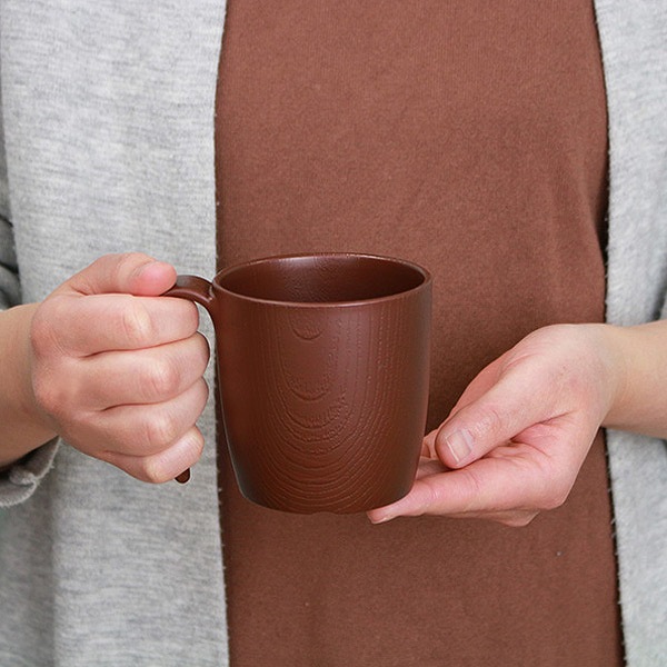 コップ 290ml 持ちやすい 木製風 介護 食器 プラスチック製 日本製