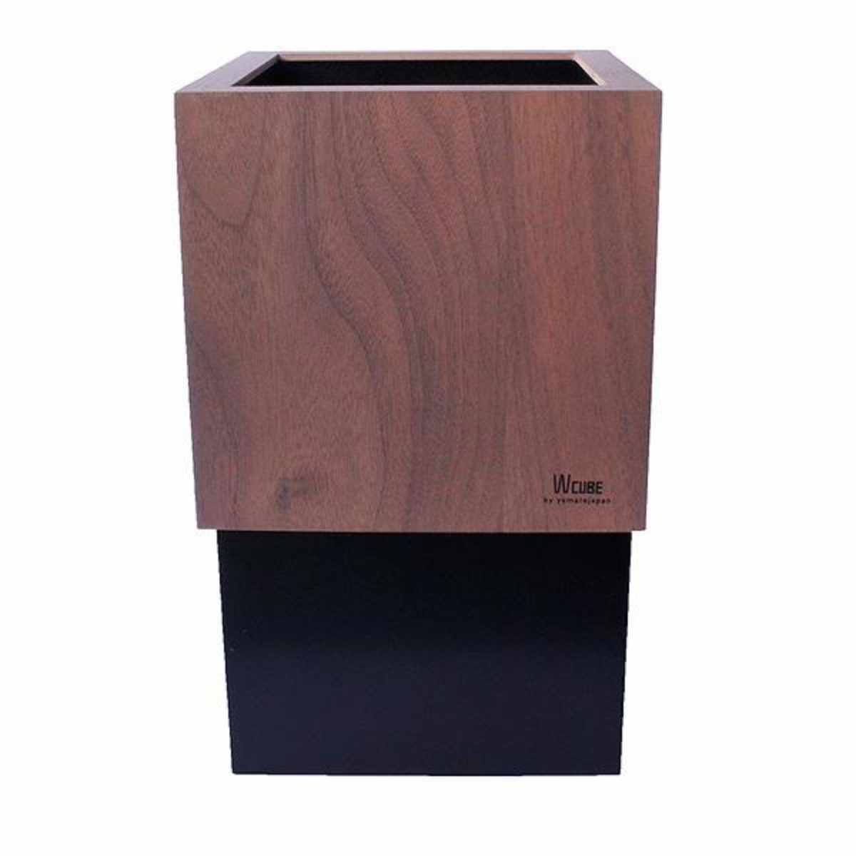 ヤマト工芸 ゴミ箱 木製 10L W CUBE ウォールナット （ ダストボックス