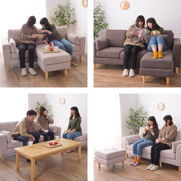 L字型ソファ①(②とセット購入の方のみ)※必ず詳細を確認して購入を 東谷 ソファ 幅190cm 3人掛け オットマン セット L字 コーナー