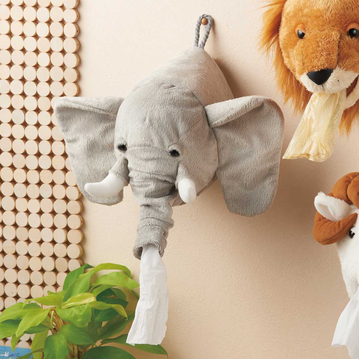 ティッシュケース トイレットペーパー ゾウ ぬいぐるみ 吊り下げ ユニーク （ ロールティッシュケース トイレットペーパーケース カバー ）