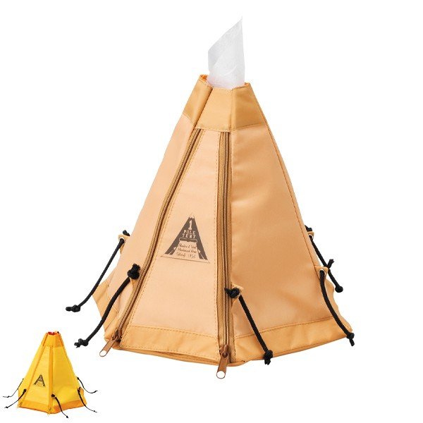 ティッシュケース ロールティッシュケース ティッシュカバー 布 テント ブラウン （ ロールペーパー トイレットペーパー ケース カバー ）