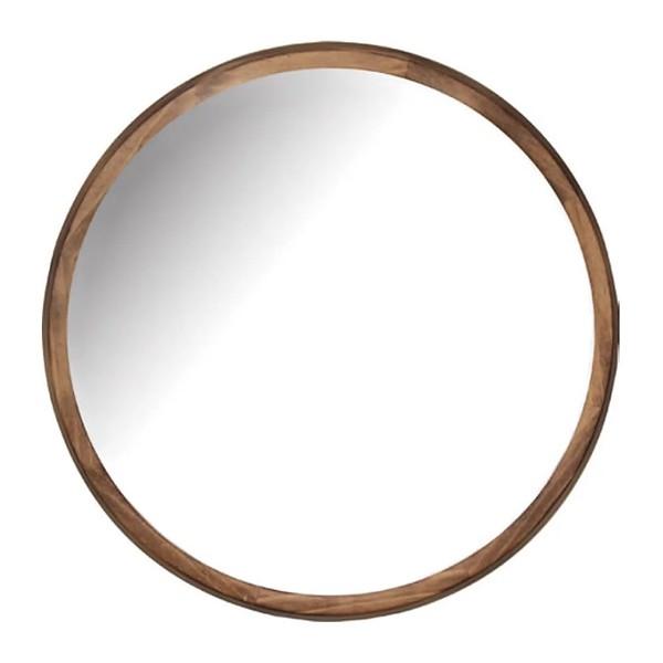 ミラー ウォールミラー 直径34.8cm 壁掛け 木製 無垢材 天然木 鏡 かがみ 円形 丸型 （ カガミ 姿見 壁掛け鏡 壁掛けミラー ）｜interior-palette｜02