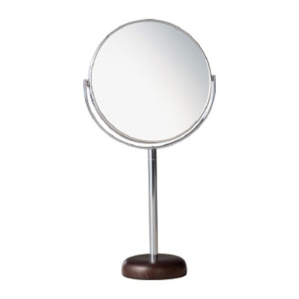 ミラー 高さ31.6cm 6インチ 卓上 両面 スタンドミラー 拡大鏡 木製 天然木 鏡 かがみ 化粧鏡 （ 拡大 卓上ミラー メイクミラー 卓上鏡 二面鏡 ）｜interior-palette｜02