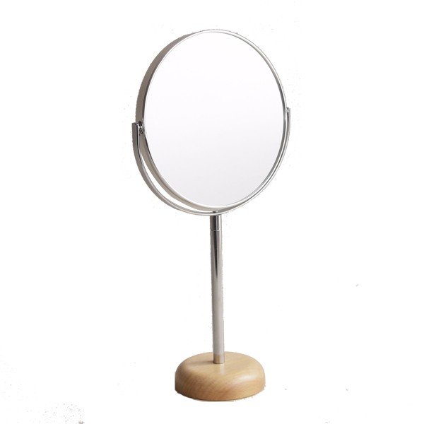 ミラー 高さ31.6cm 6インチ 卓上 両面 スタンドミラー 拡大鏡 木製 天然木 鏡 かがみ 化粧鏡 （ 拡大 卓上ミラー メイクミラー 卓上鏡 二面鏡 ）｜interior-palette｜03