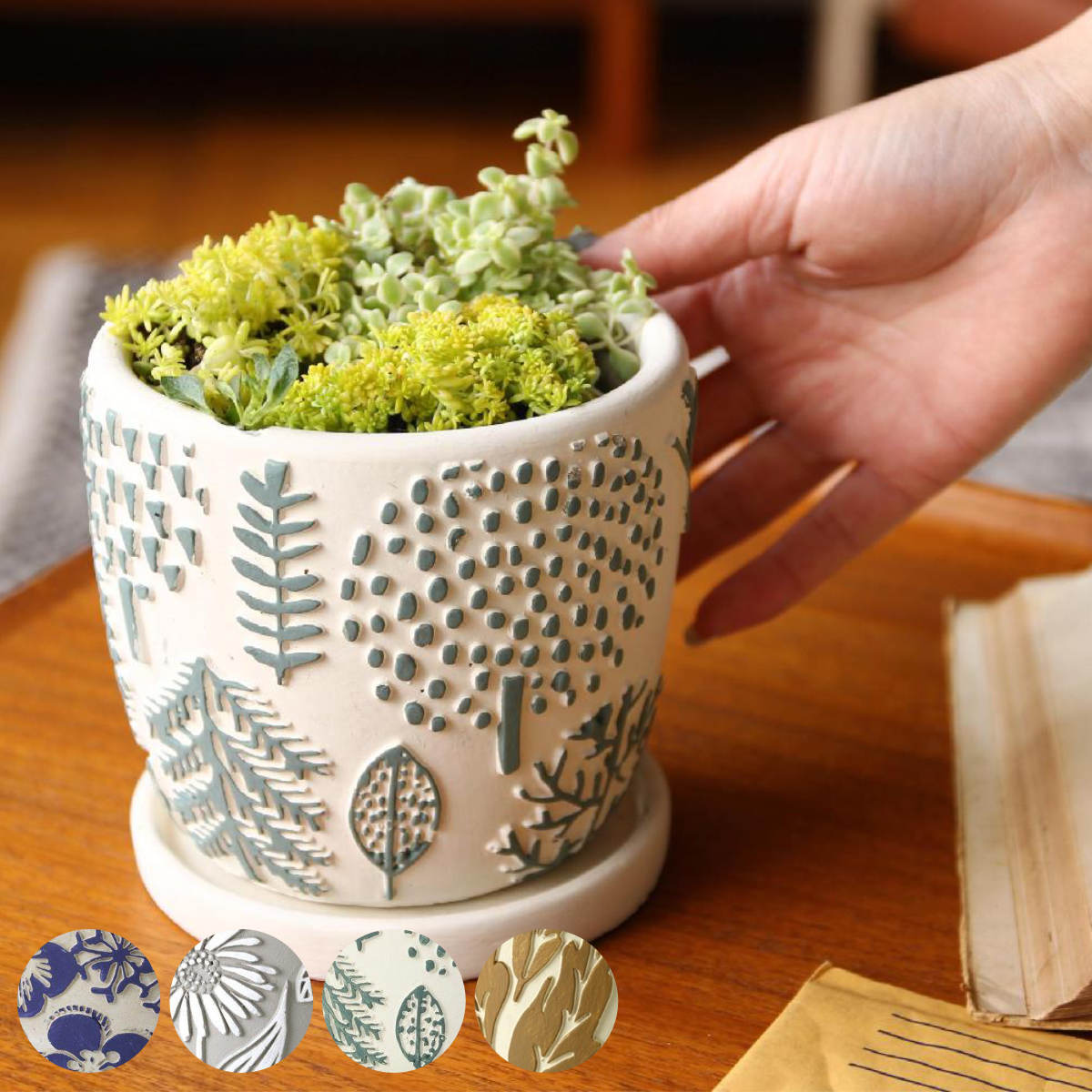 植木鉢 レリーフプランター Sサイズ 3号 （ 植木鉢 フラワーポット 鉢植え ）