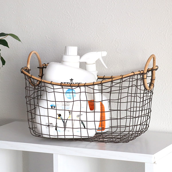 ワイヤーバスケット セット売り アイアン 籐 ラタン ワイヤー