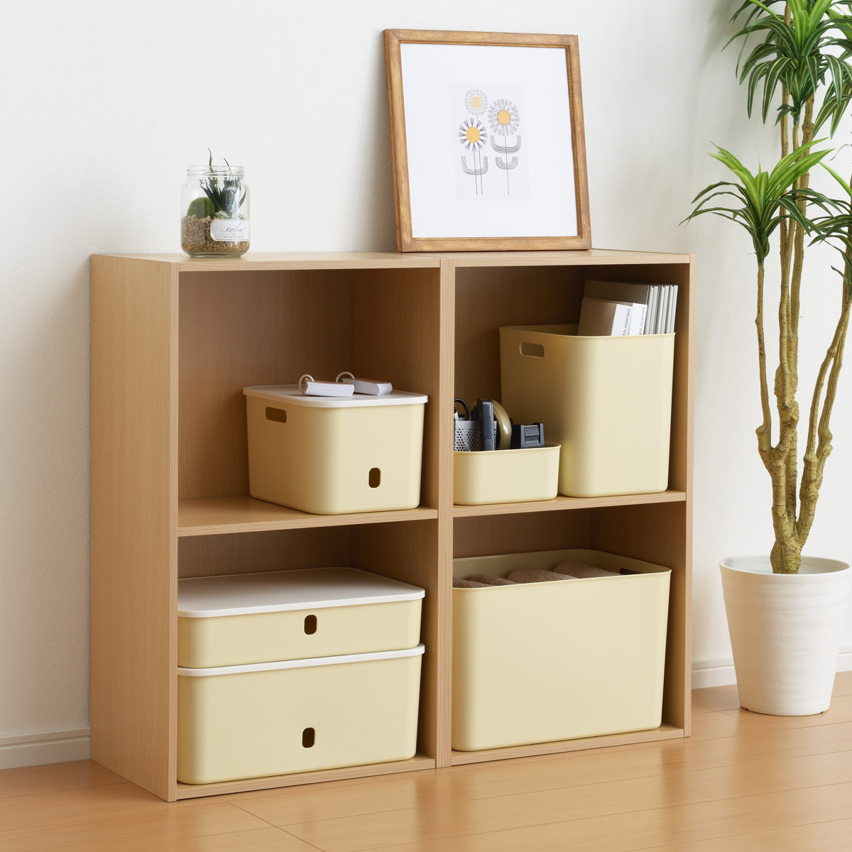 SANKA 収納ケース ナチュラ インボックス ソフト ワイドS 幅38×奥行26