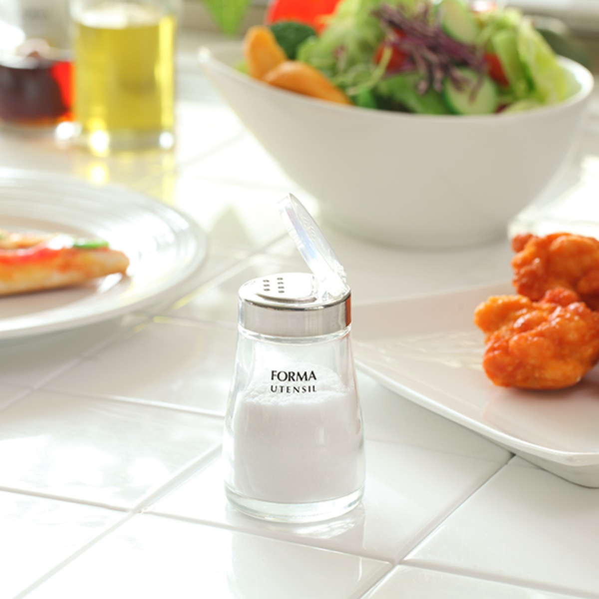 アスベル（ASVEL） 調味料入れ 80ml 塩 胡椒 蓋付き ガラス フォルマHG