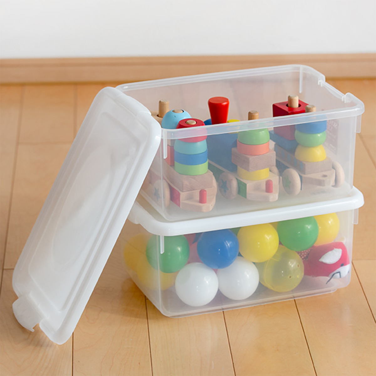 サンコープラスチック 収納ケース 幅22.7×奥行32.7×高さ14.7cm フタ