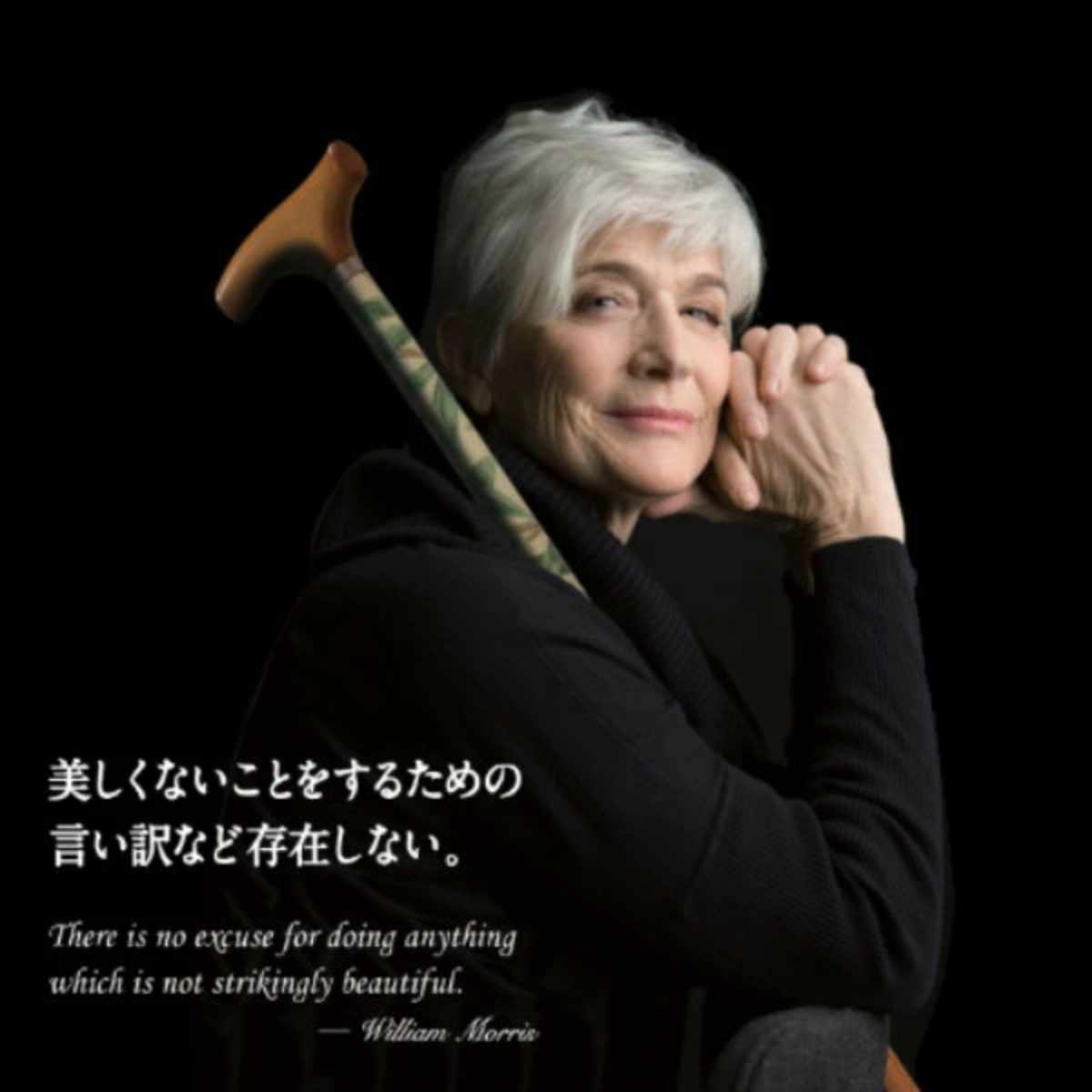 フジホーム 杖 ウィリアムモリス ハニーサックル＆チューリップ 伸縮 