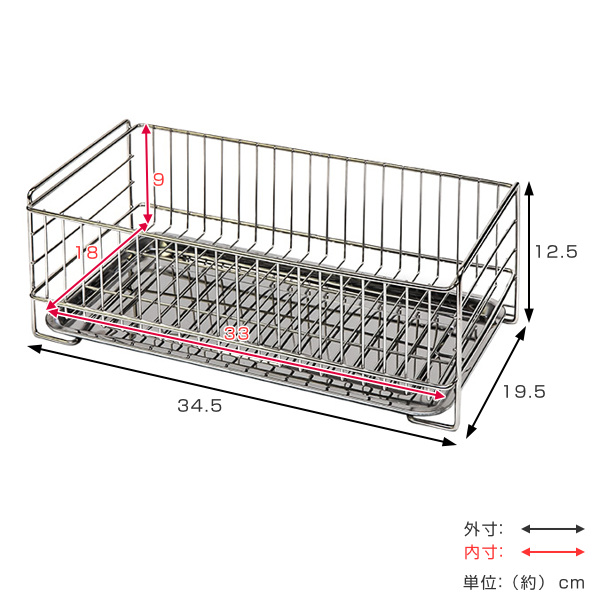 水切りラック スリム どこでも置けるトレー付き...の詳細画像1