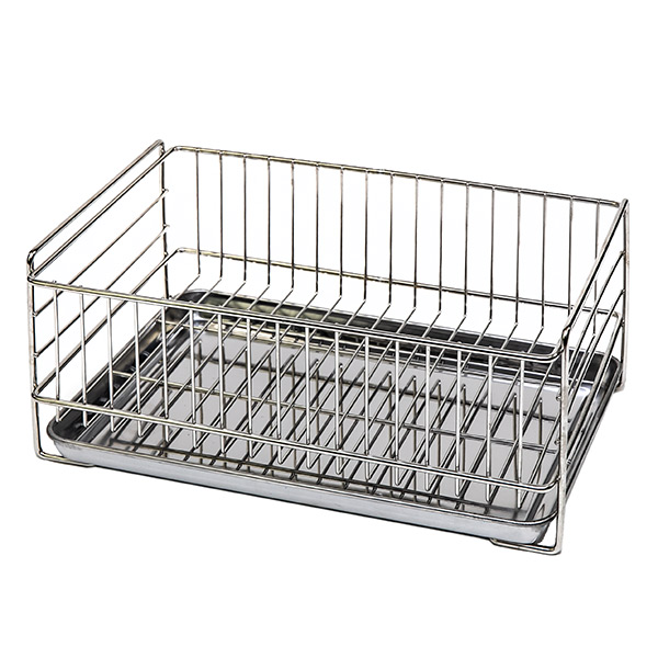 パール金属 水切りラック ミニ どこでも置けるトレー付き ステンレス製