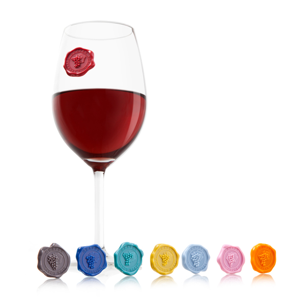 グラスマーカー バキュバン VACUVIN グラス 目印 ろう印 吸盤 シリコン製 8個入り （ マーカー マーク コップ タンブラー 封蝋 ホームパーティー ドリンク ） | ブランド登録なし | 11