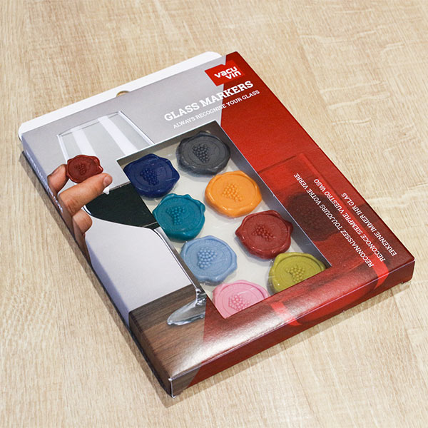 グラスマーカー バキュバン VACUVIN グラス 目印 ろう印 吸盤 シリコン製 8個入り （ マーカー マーク コップ タンブラー 封蝋 ホームパーティー ドリンク ） | ブランド登録なし | 07